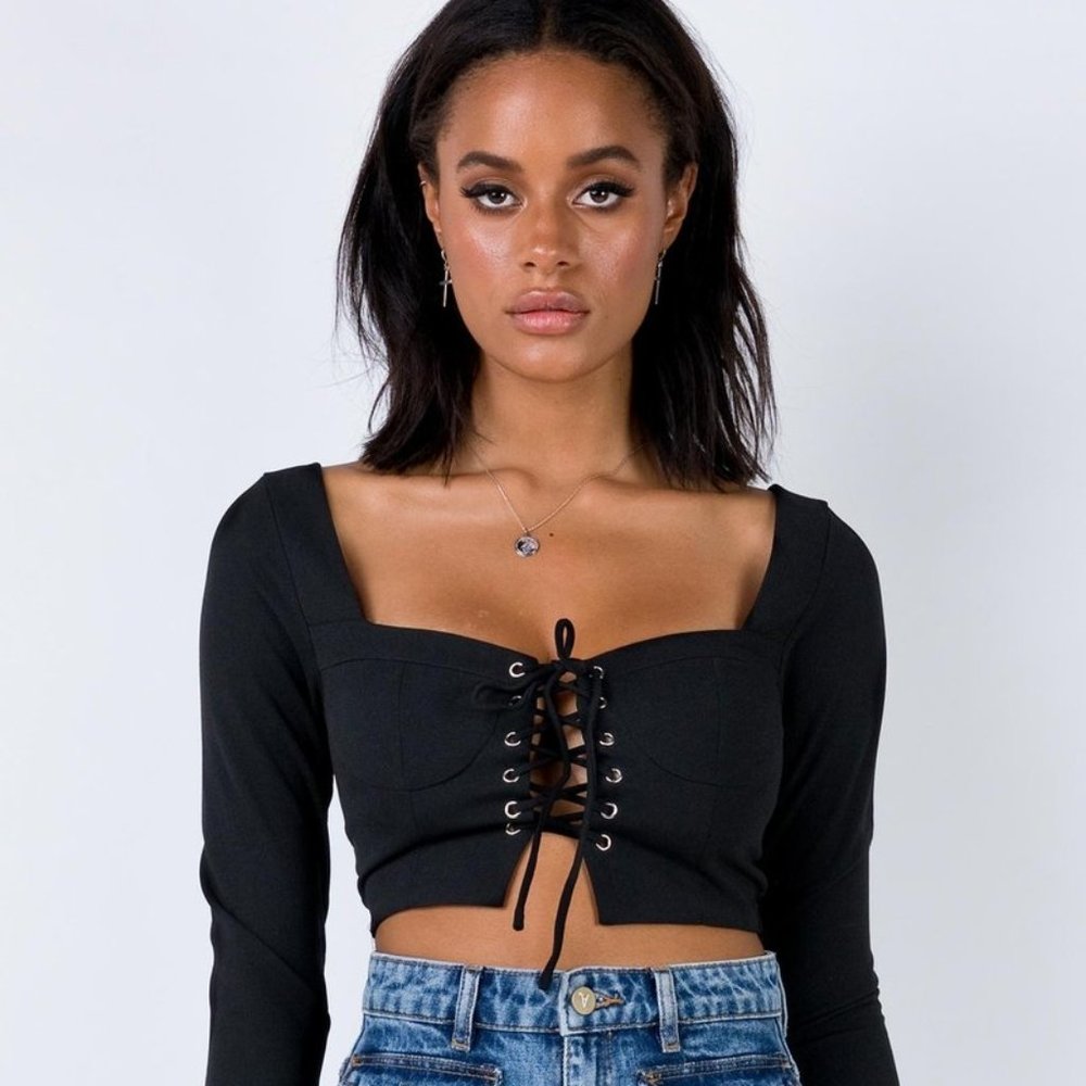 Princess Polly - THE RAUNDS TOP BLACK